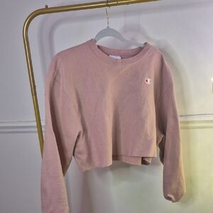 Champion Pink Cropped Sweatshirt